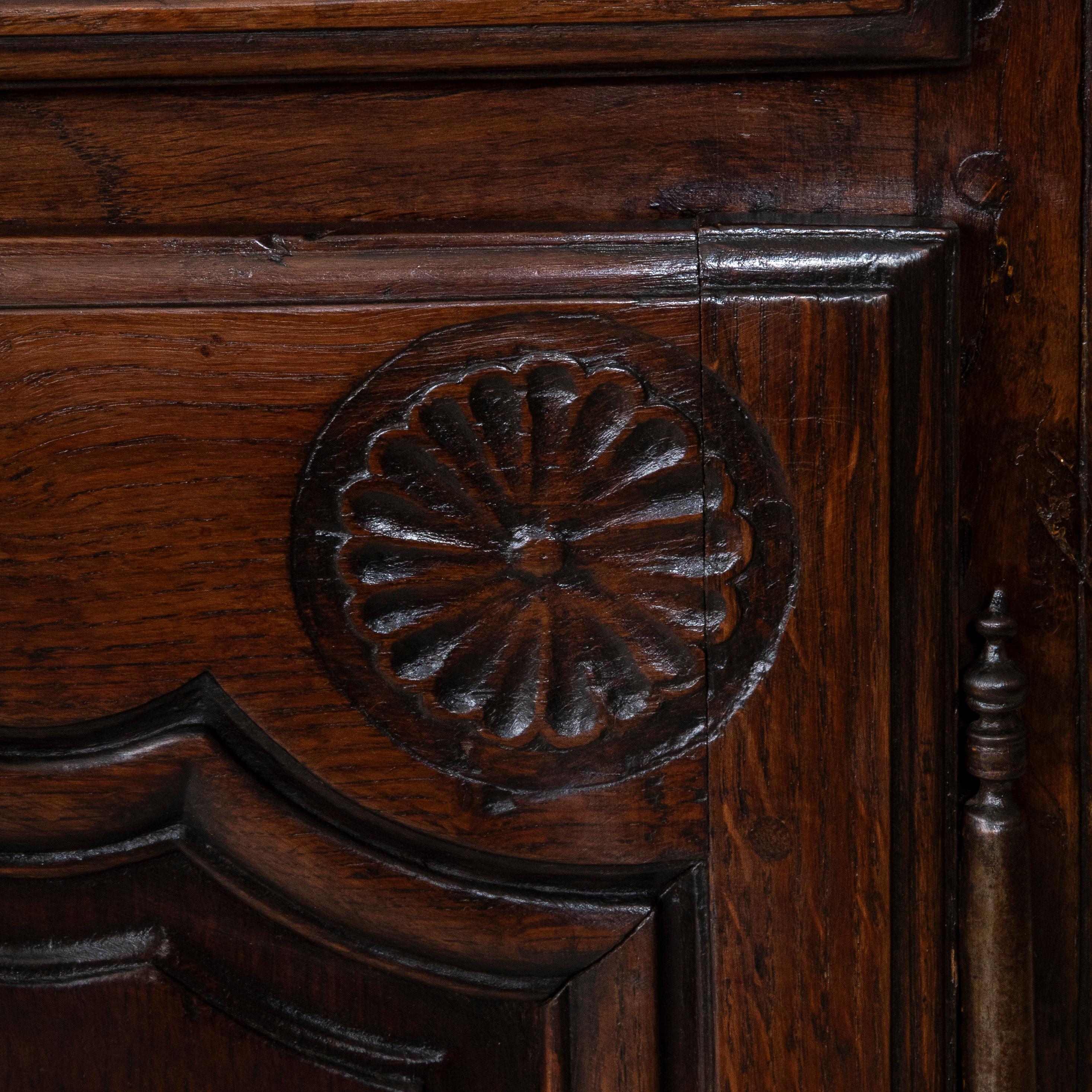 Tall 19th Century French Hand Carved Oak Jam Cabinet From Normandy 4