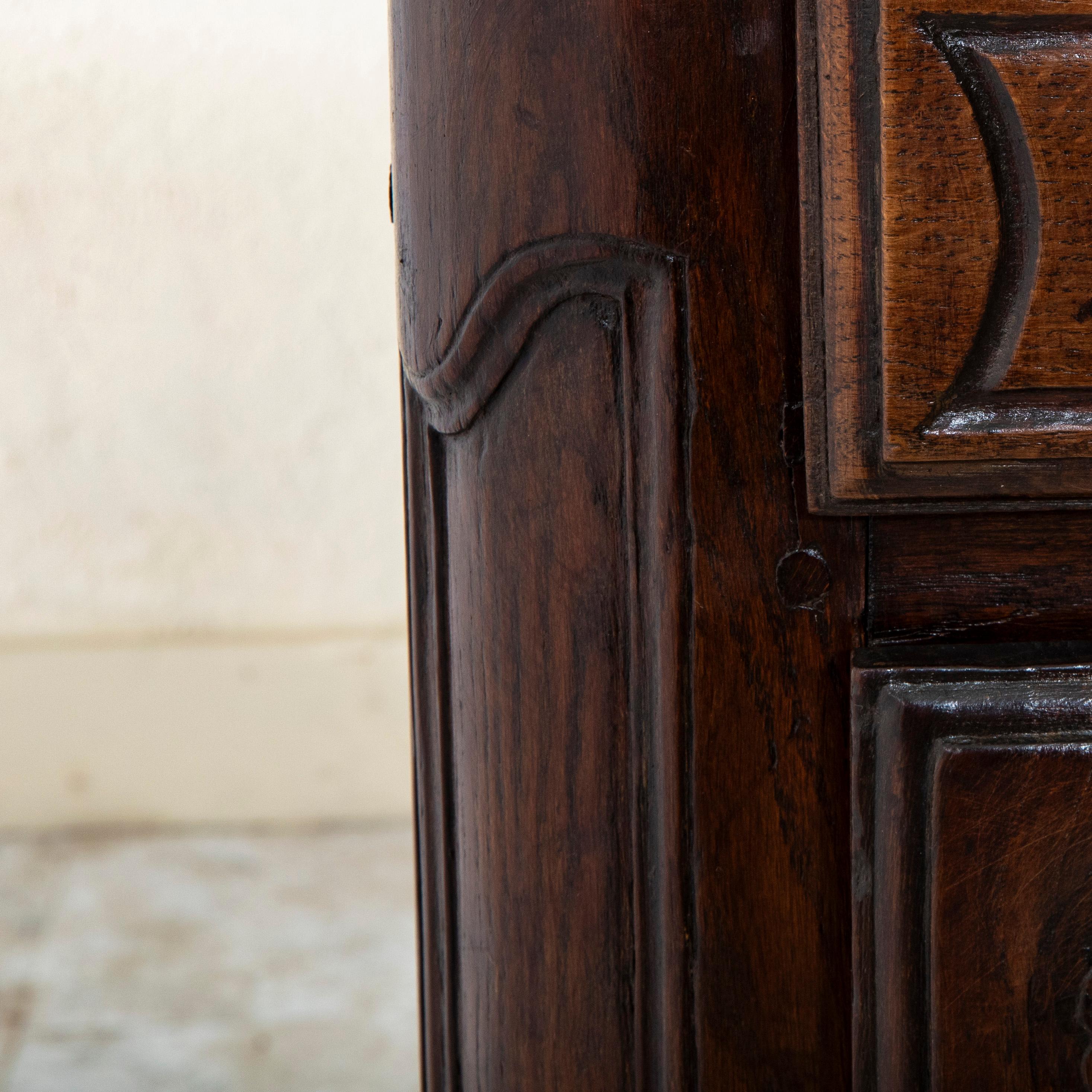 Tall 19th Century French Hand Carved Oak Jam Cabinet From Normandy 8