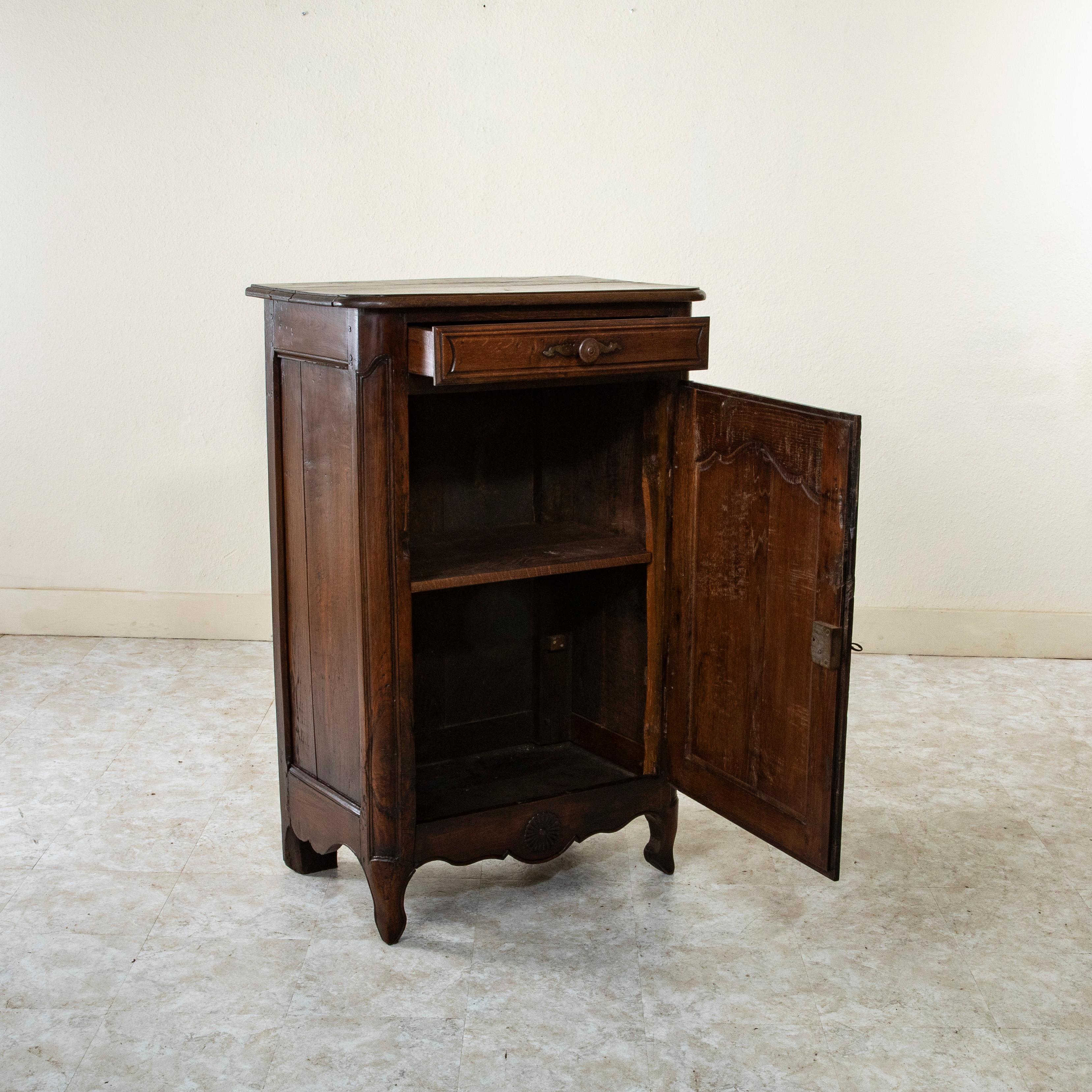 Tall 19th Century French Hand Carved Oak Jam Cabinet From Normandy 1
