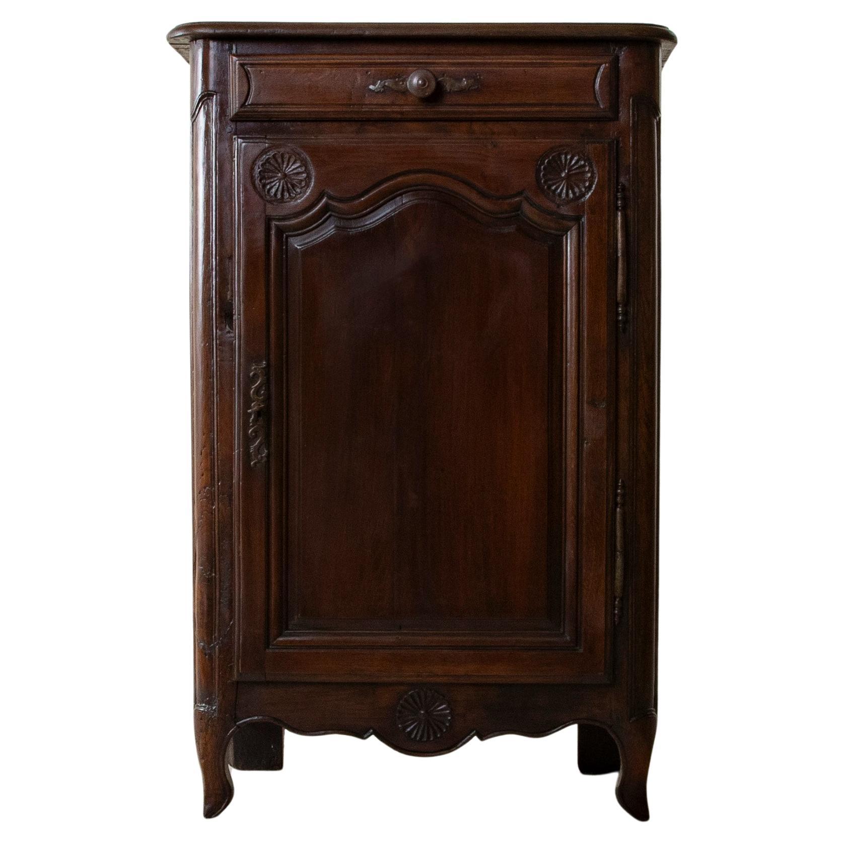 Tall 19th Century French Hand Carved Oak Jam Cabinet From Normandy