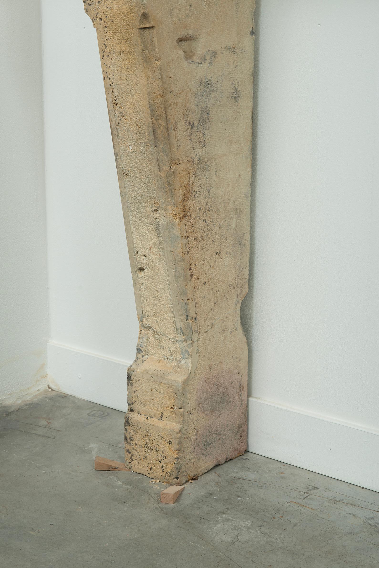 Tall 19th Century French Limestone Fireplace Mantel – Elegant & Robust For Sale 7