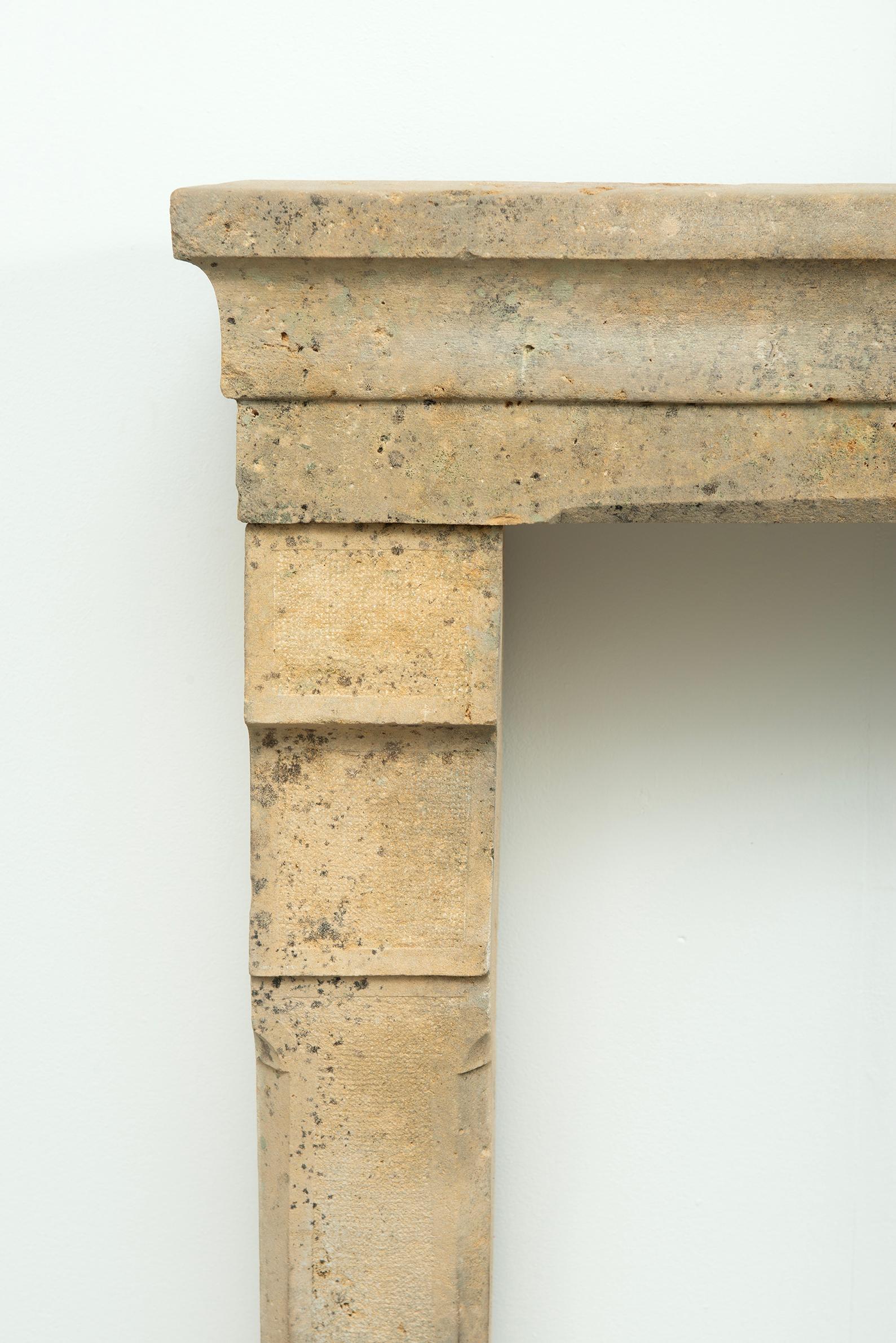 Tall 19th Century French Limestone Fireplace Mantel – Elegant & Robust For Sale 10