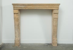 Tall 19th Century French Limestone Fireplace Mantel – Elegant & Robust