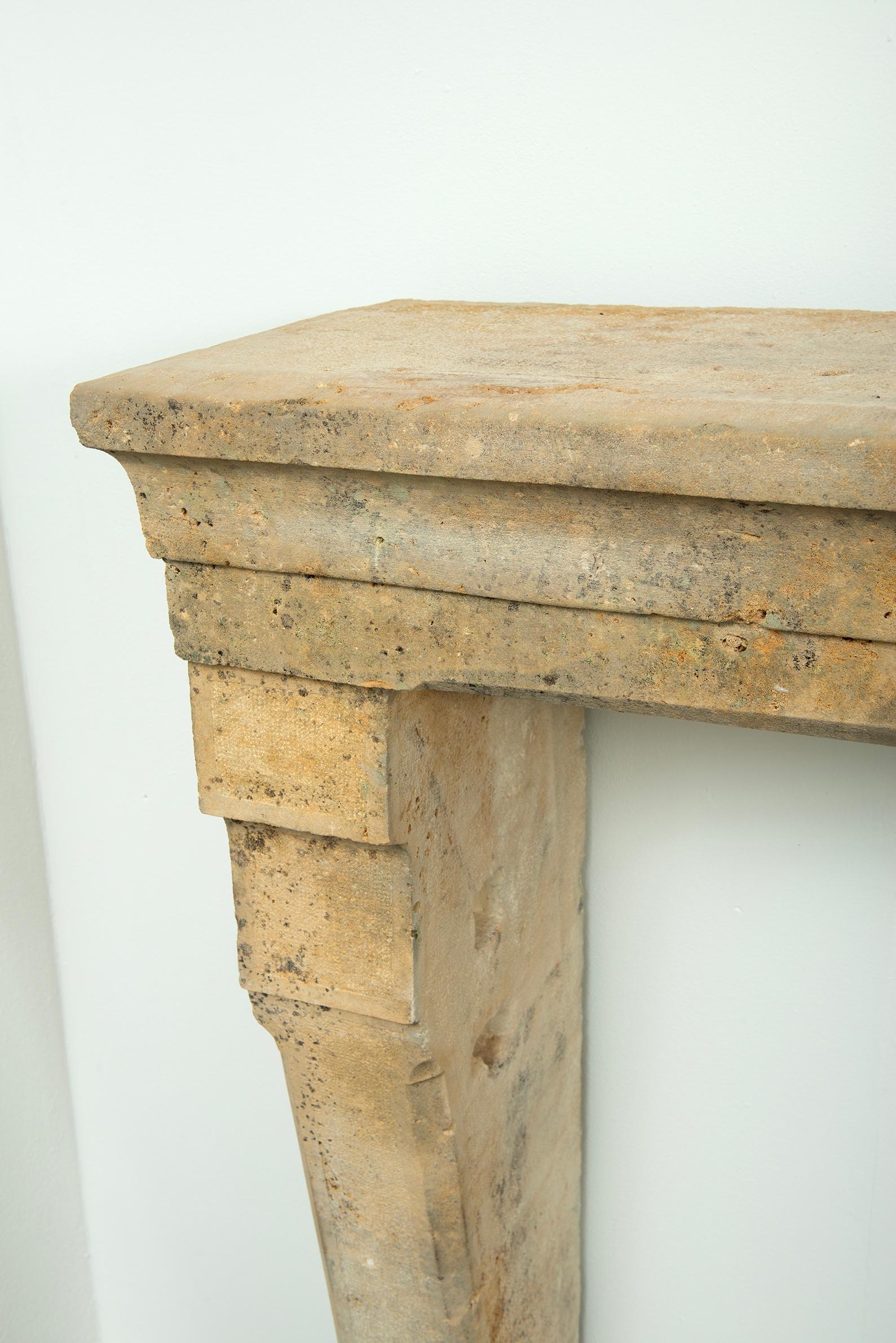 Tall 19th Century French Limestone Fireplace Mantel – Elegant & Robust For Sale 16