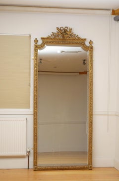 Tall 19th Century Giltwood Wall Mirror or a Leaner Mirror