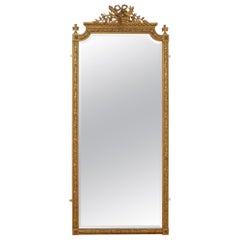 Antique Tall 19th Century Giltwood Wall Mirror or a Leaner Mirror