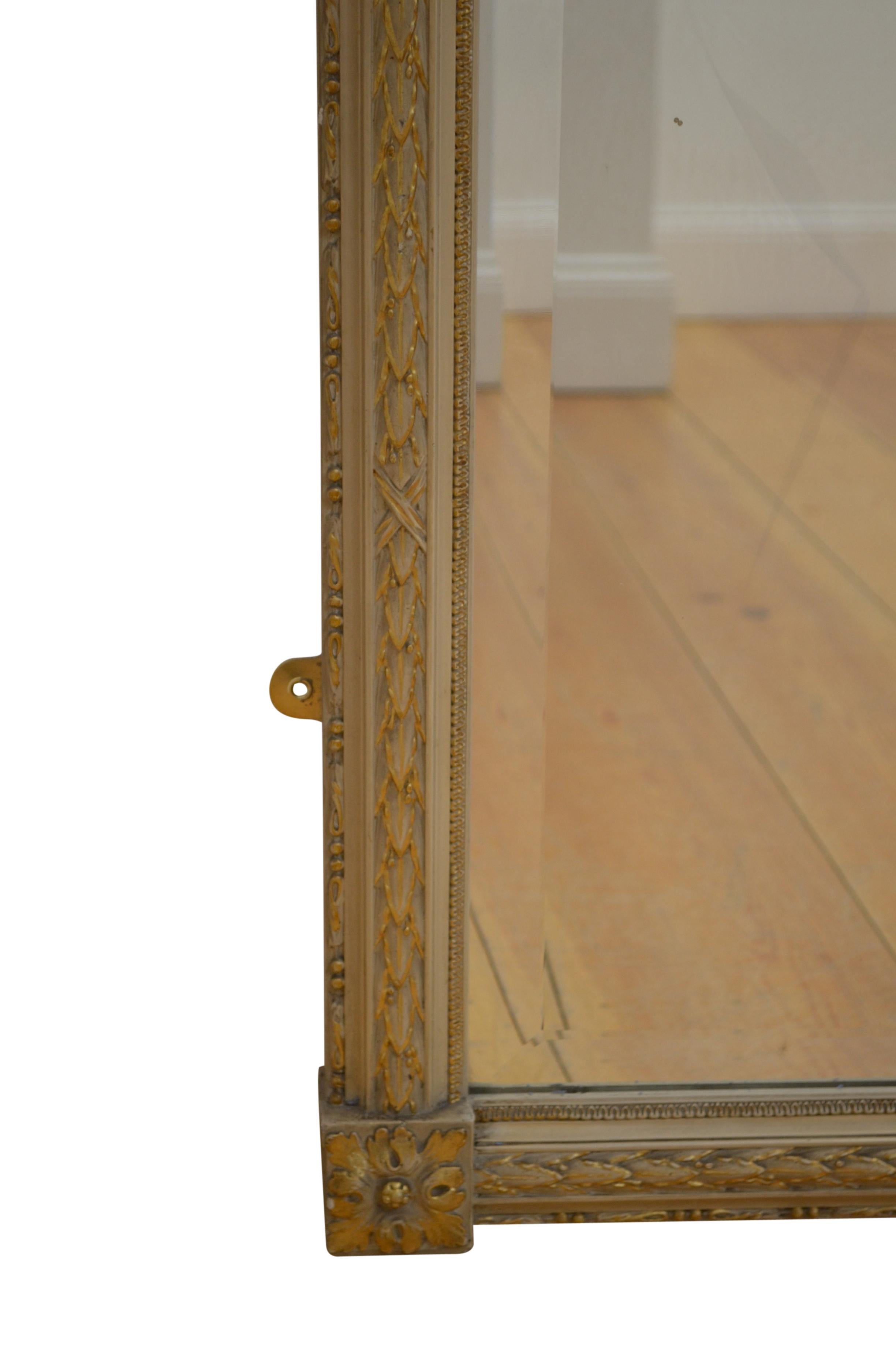 French Tall 19th Century Leaner Mirror