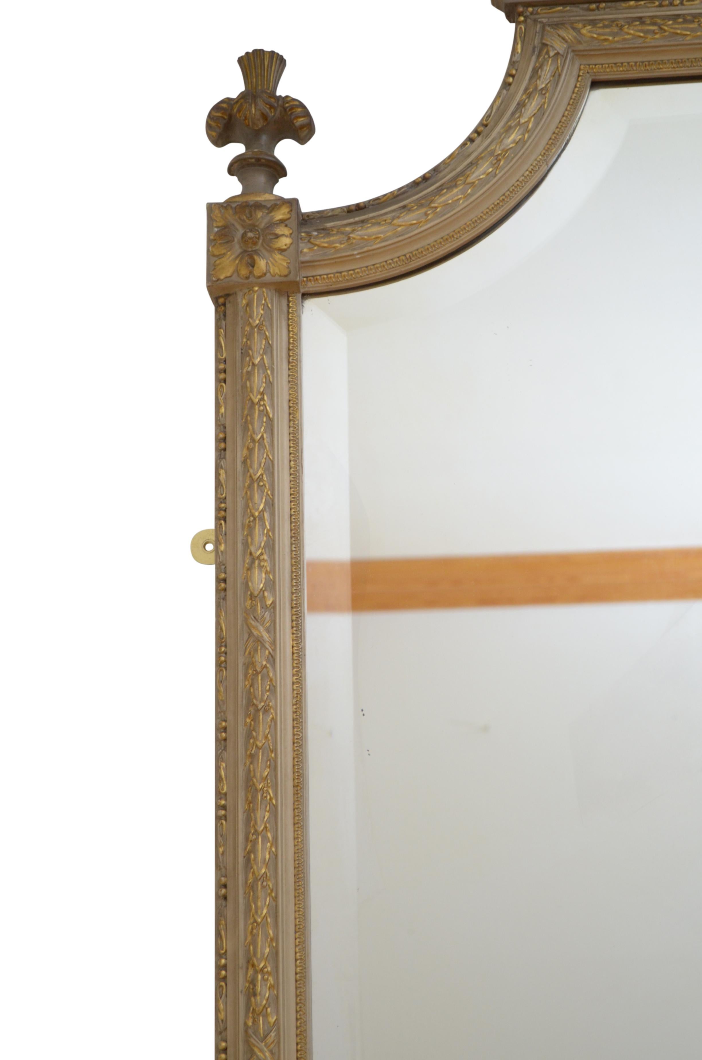 Tall 19th Century Leaner Mirror In Good Condition In Whaley Bridge, GB