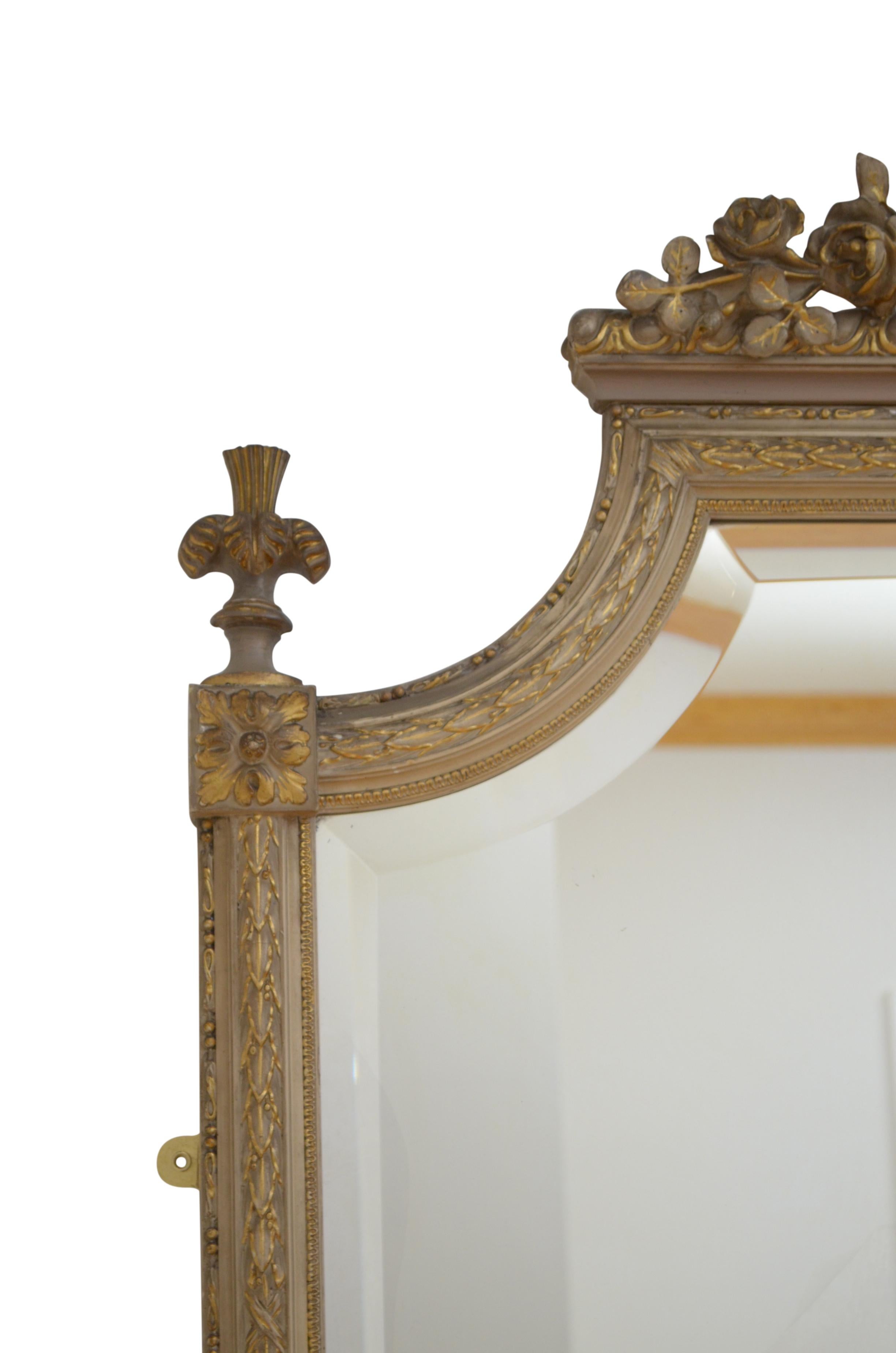 Wood Tall 19th Century Leaner Mirror