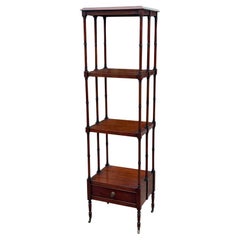 Antique Tall 19th Century Mahogany 4-Tier Whatnot Étagère
