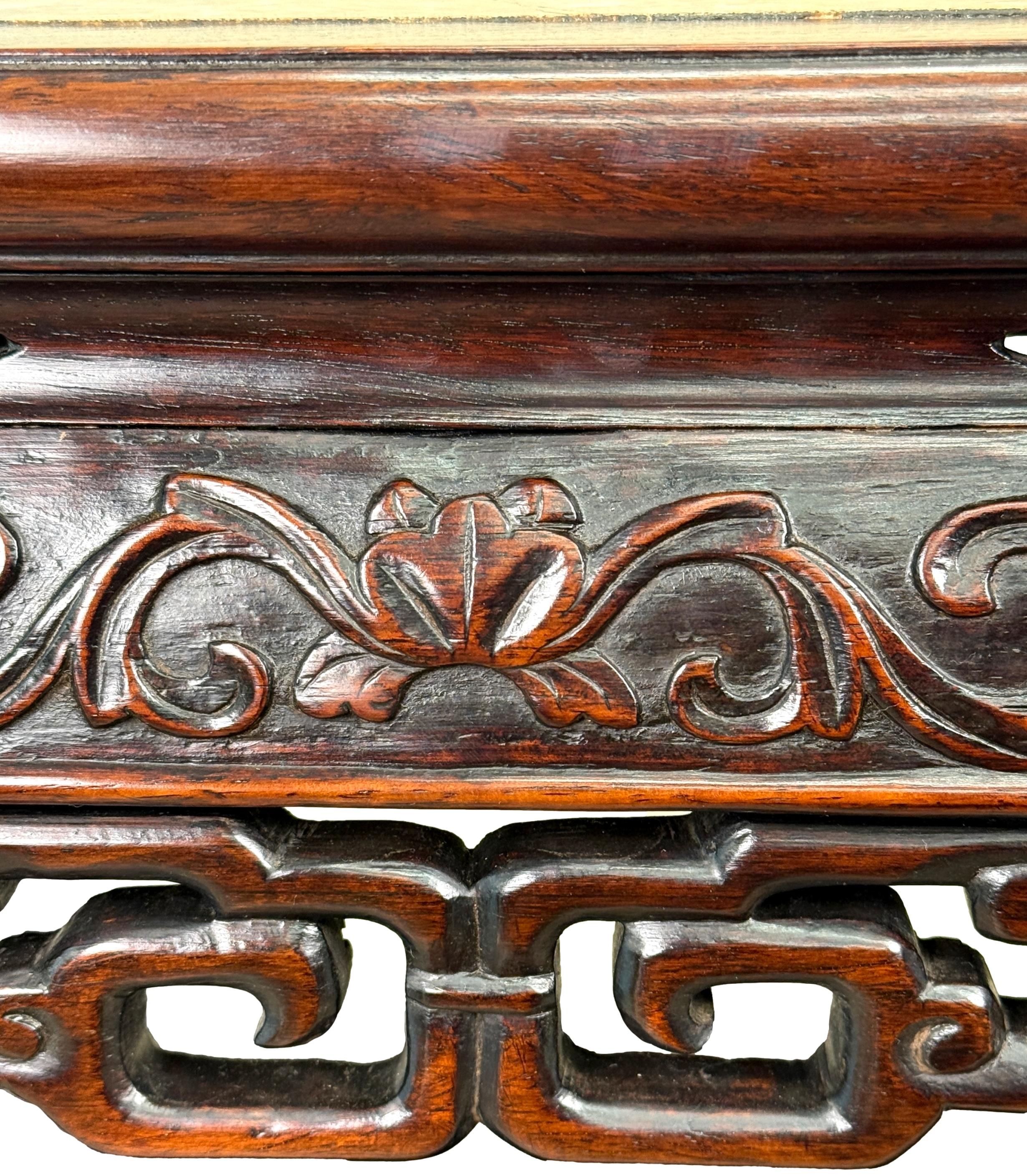 Tall 19th Century Pair Of Oriental Hardwood Stands For Sale 10