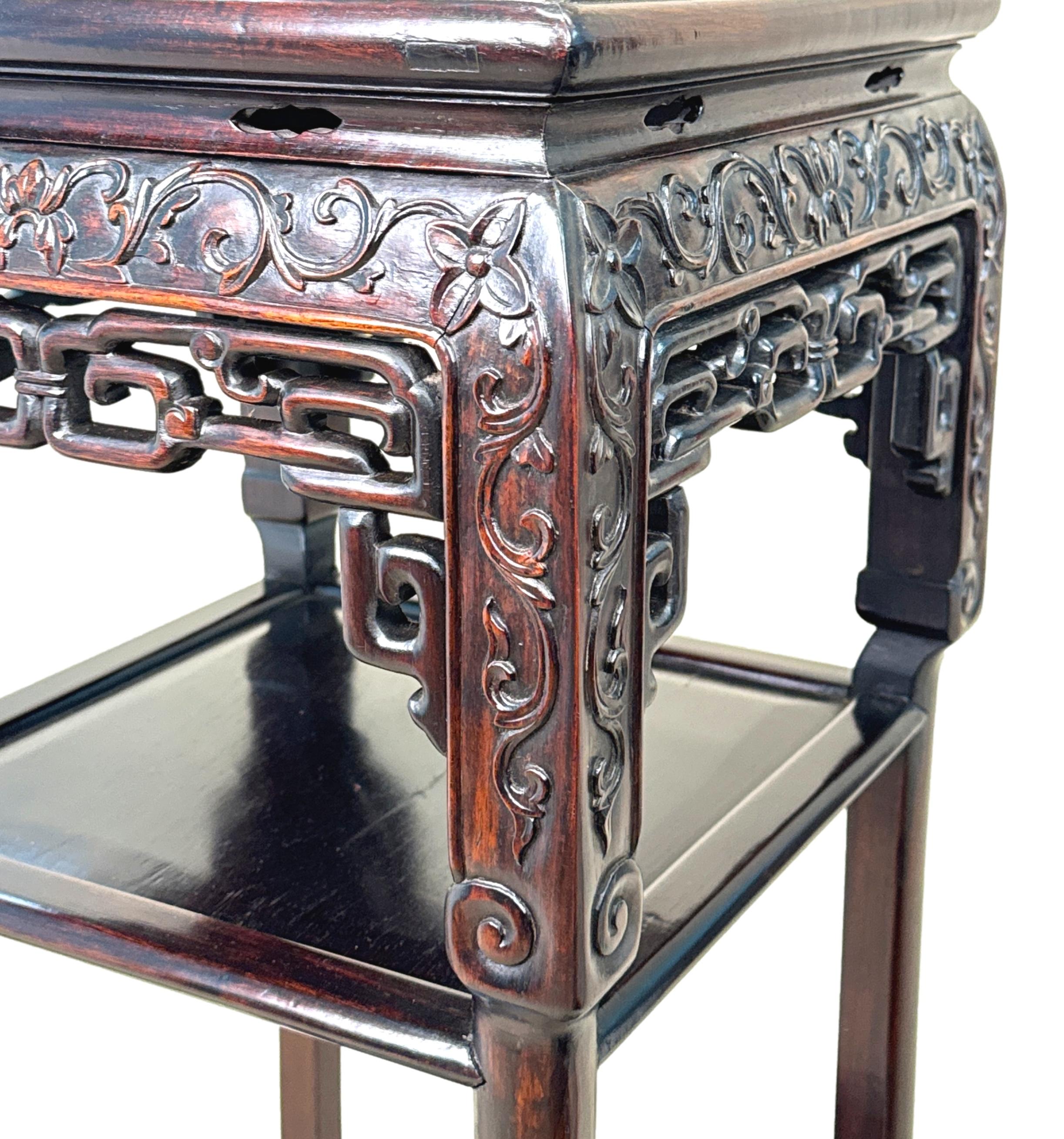 Victorian Tall 19th Century Pair Of Oriental Hardwood Stands For Sale