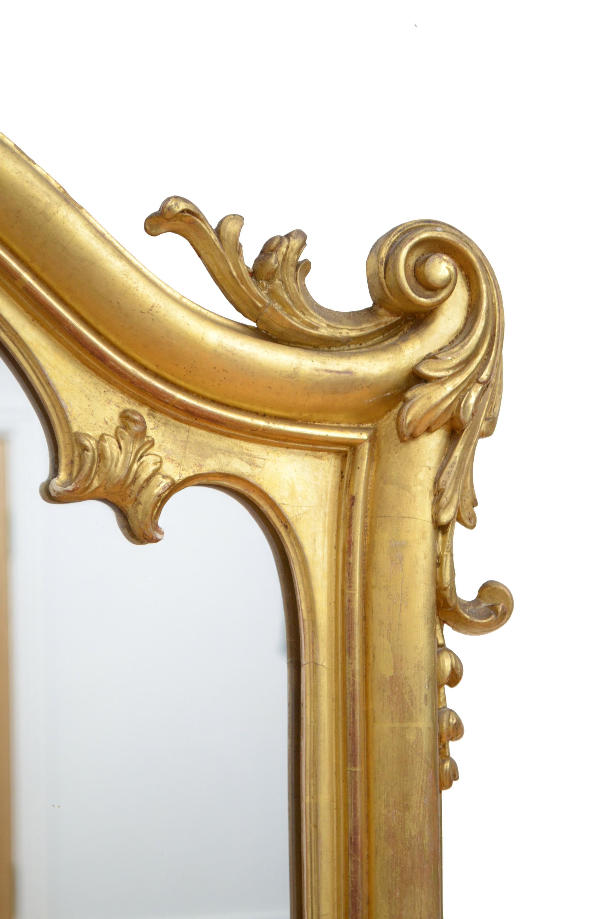 Tall 19th Century Pier Mirror For Sale 4