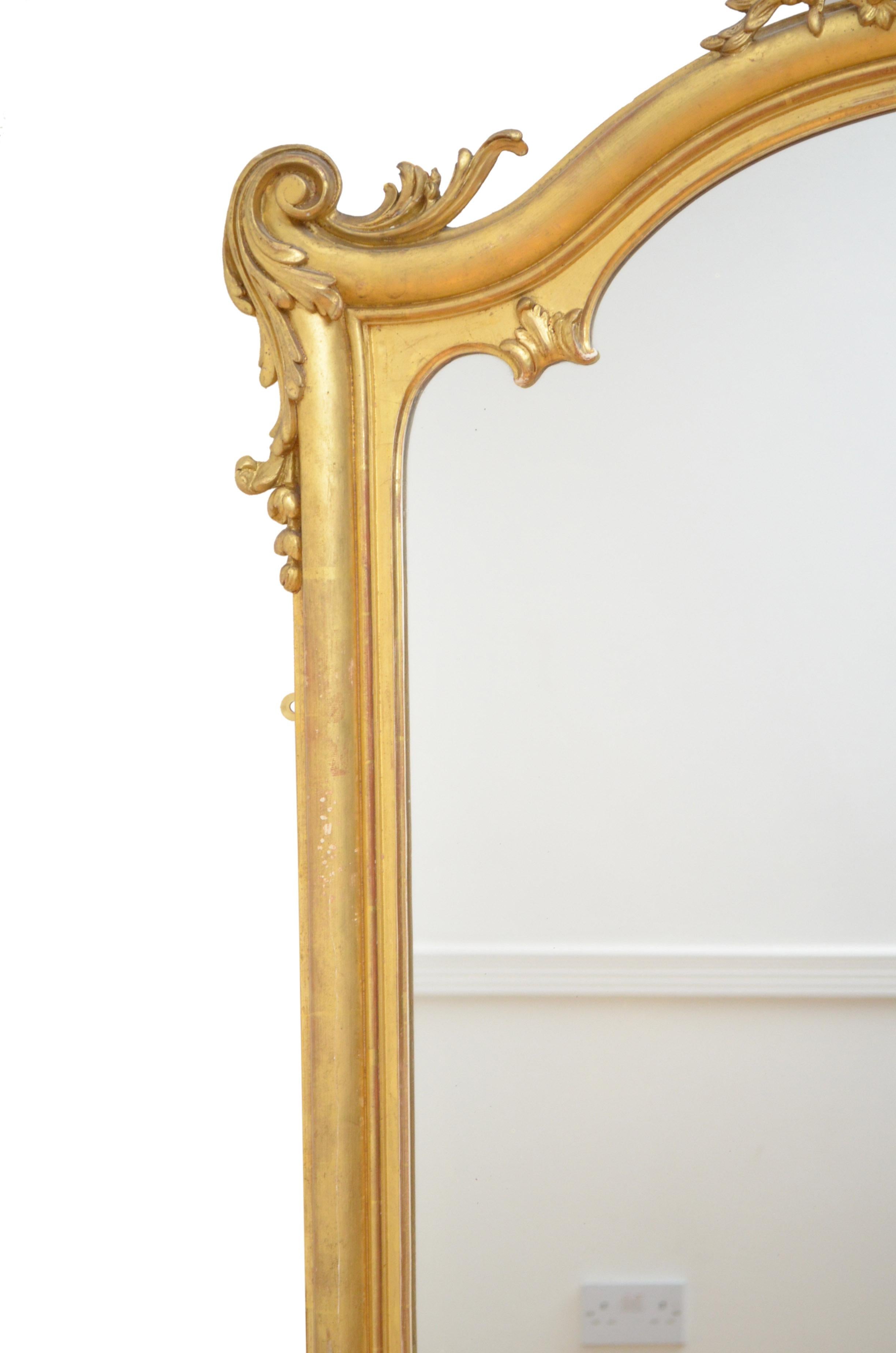 Tall 19th Century Pier Mirror In Good Condition For Sale In Whaley Bridge, GB