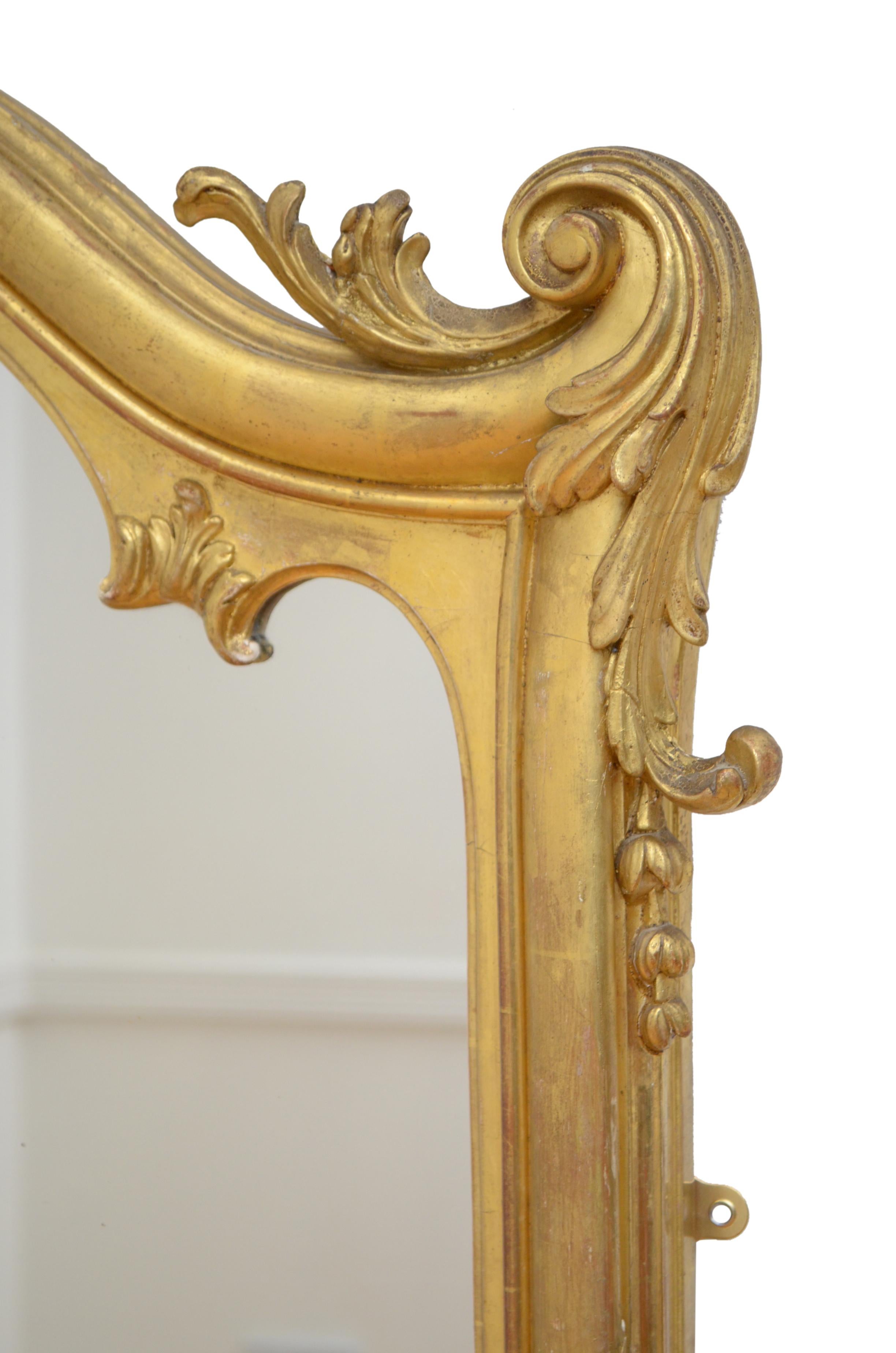 Tall 19th Century Pier Mirror French Giltwood Mirror 5