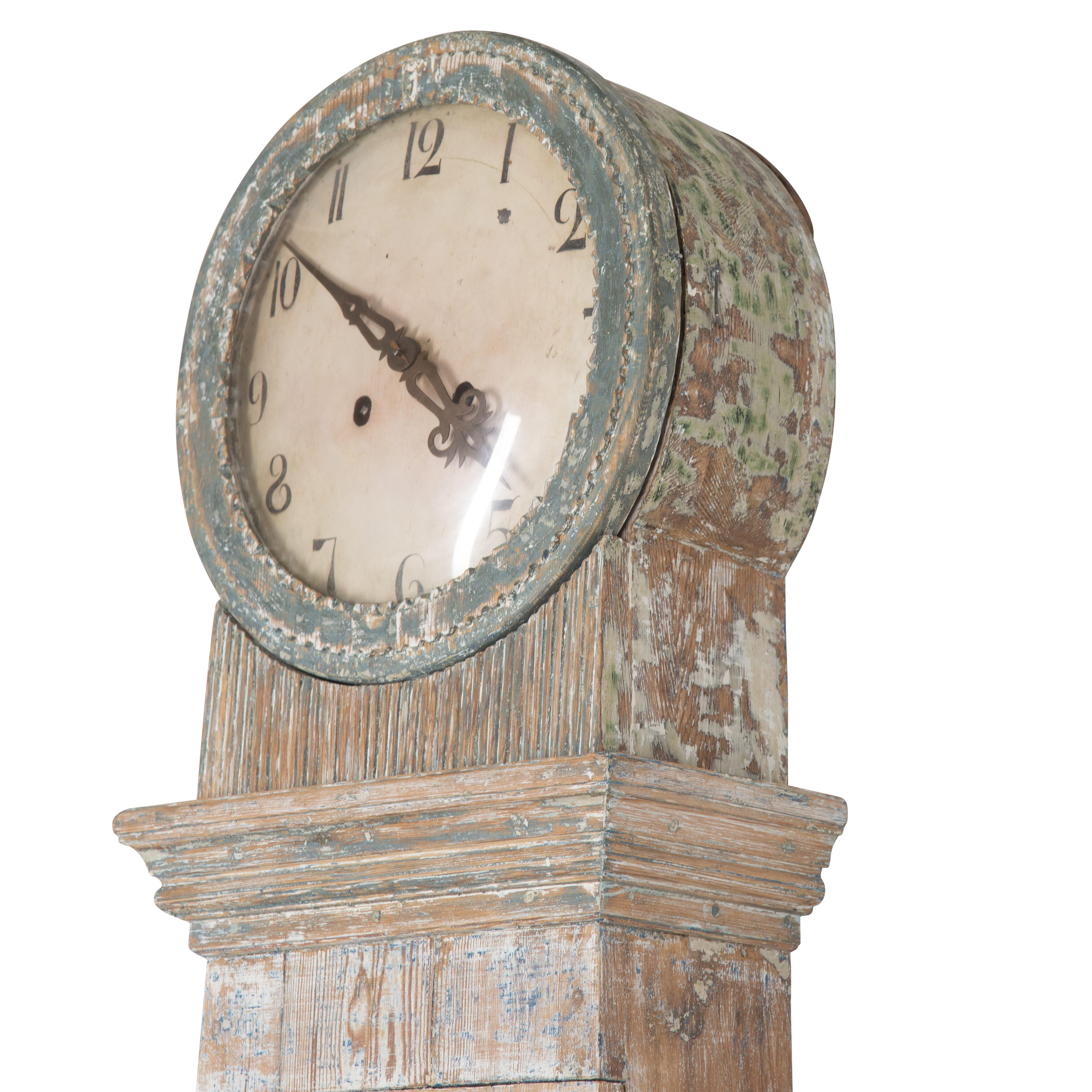 Wood Tall 19th Century Swedish Clock