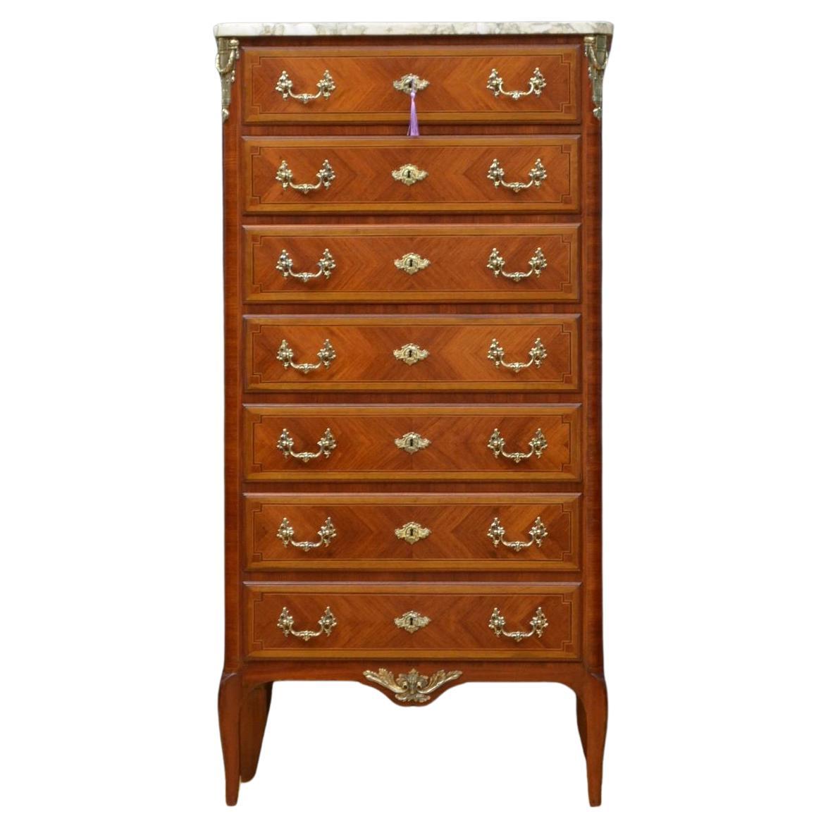 Grande commode en bois de tulipier du XIXe siècle