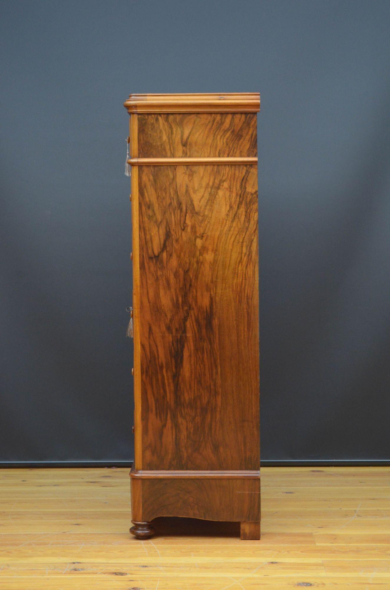 Tall 19th Century Walnut Chest of Drawers 9