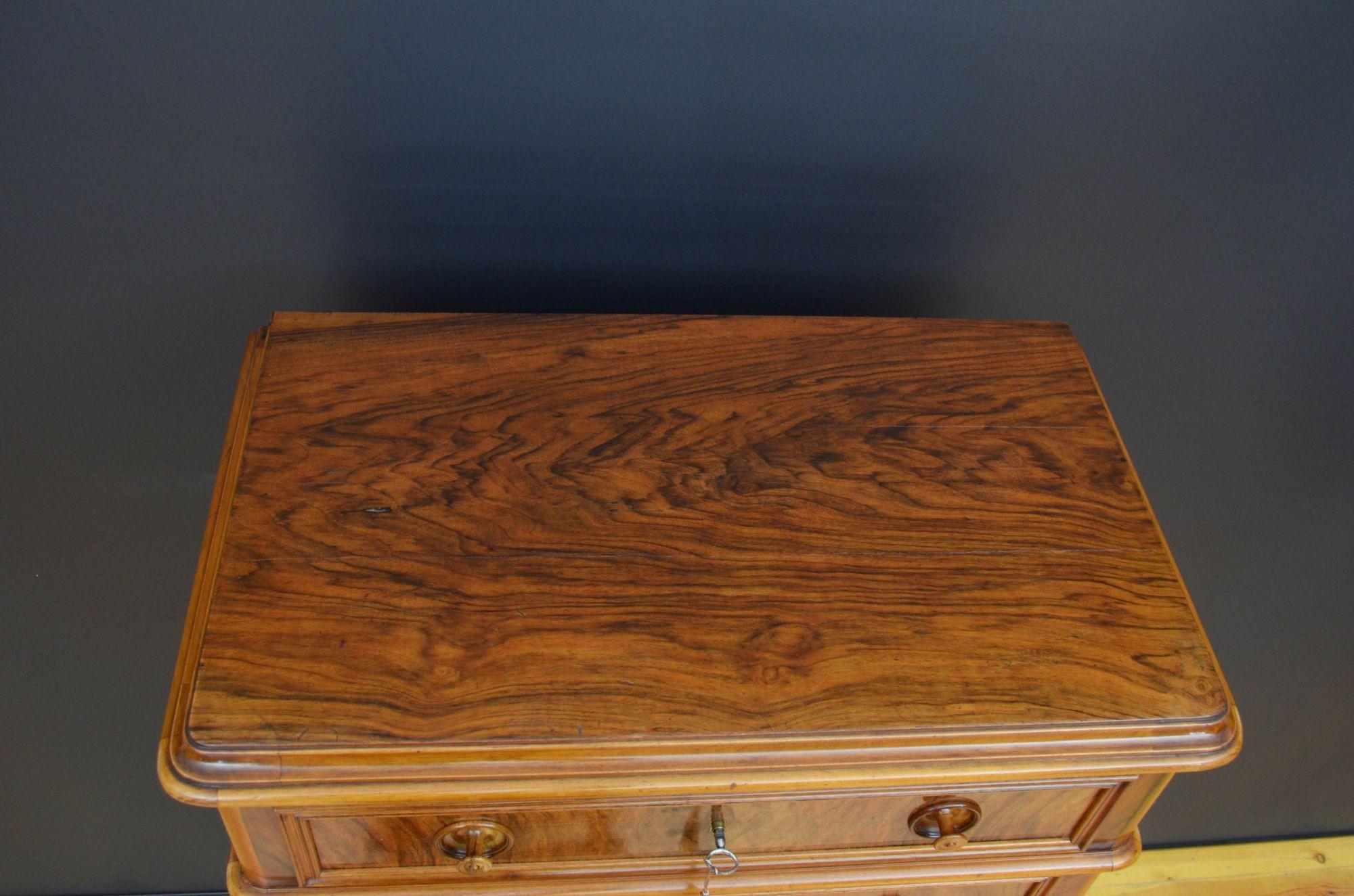 Tall 19th Century Walnut Chest of Drawers 1