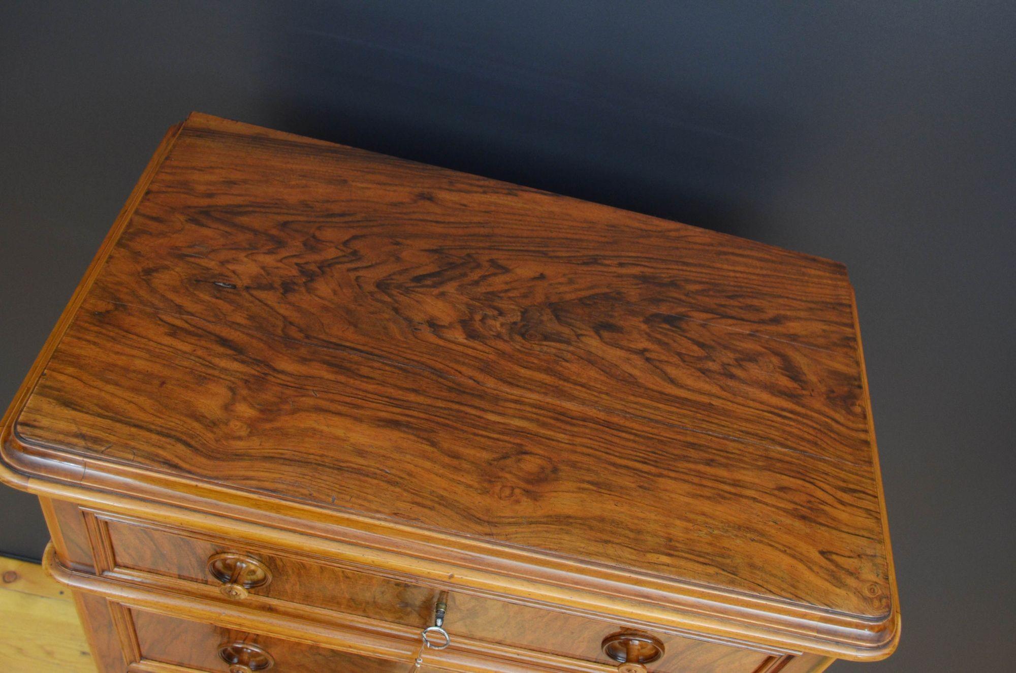 Tall 19th Century Walnut Chest of Drawers 2