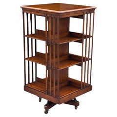 Tall 19th Century Walnut Revolving Bookcase