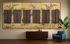 Tall 2-sided 6-panel Rinpa School-style Japanese folding screen