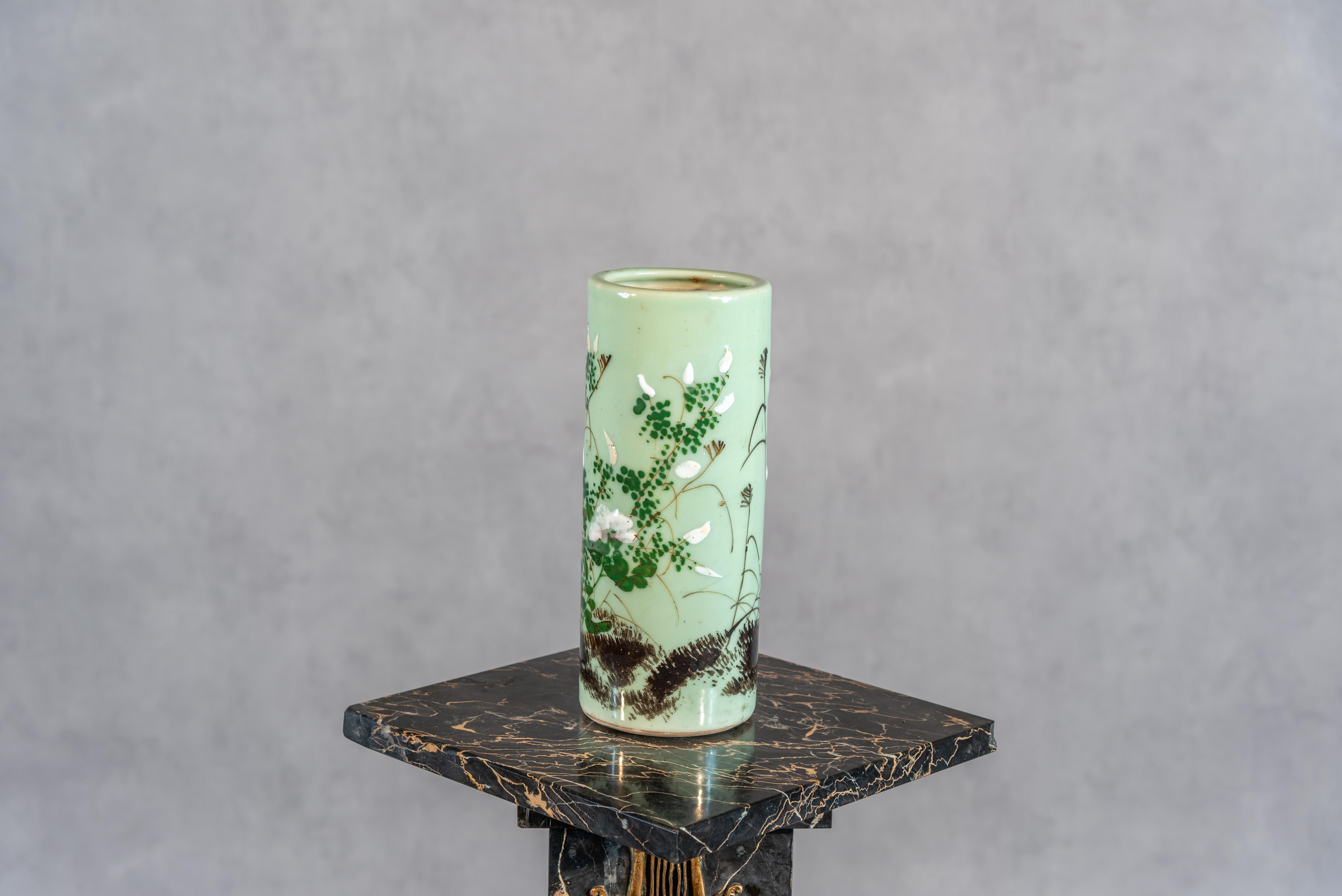 Tall 20th Century Celadon Vase In Good Condition For Sale In San Antonio, TX