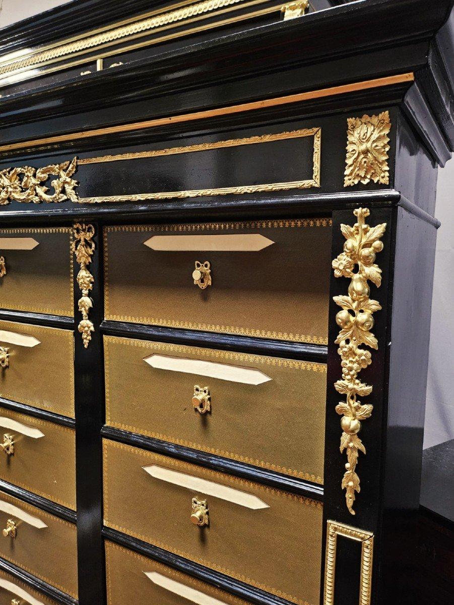 Tall 24 Drawers French Cabinet Napoleon III Boulle Marble Gilt Bronze 19th Cent In Good Condition In Paris, FR