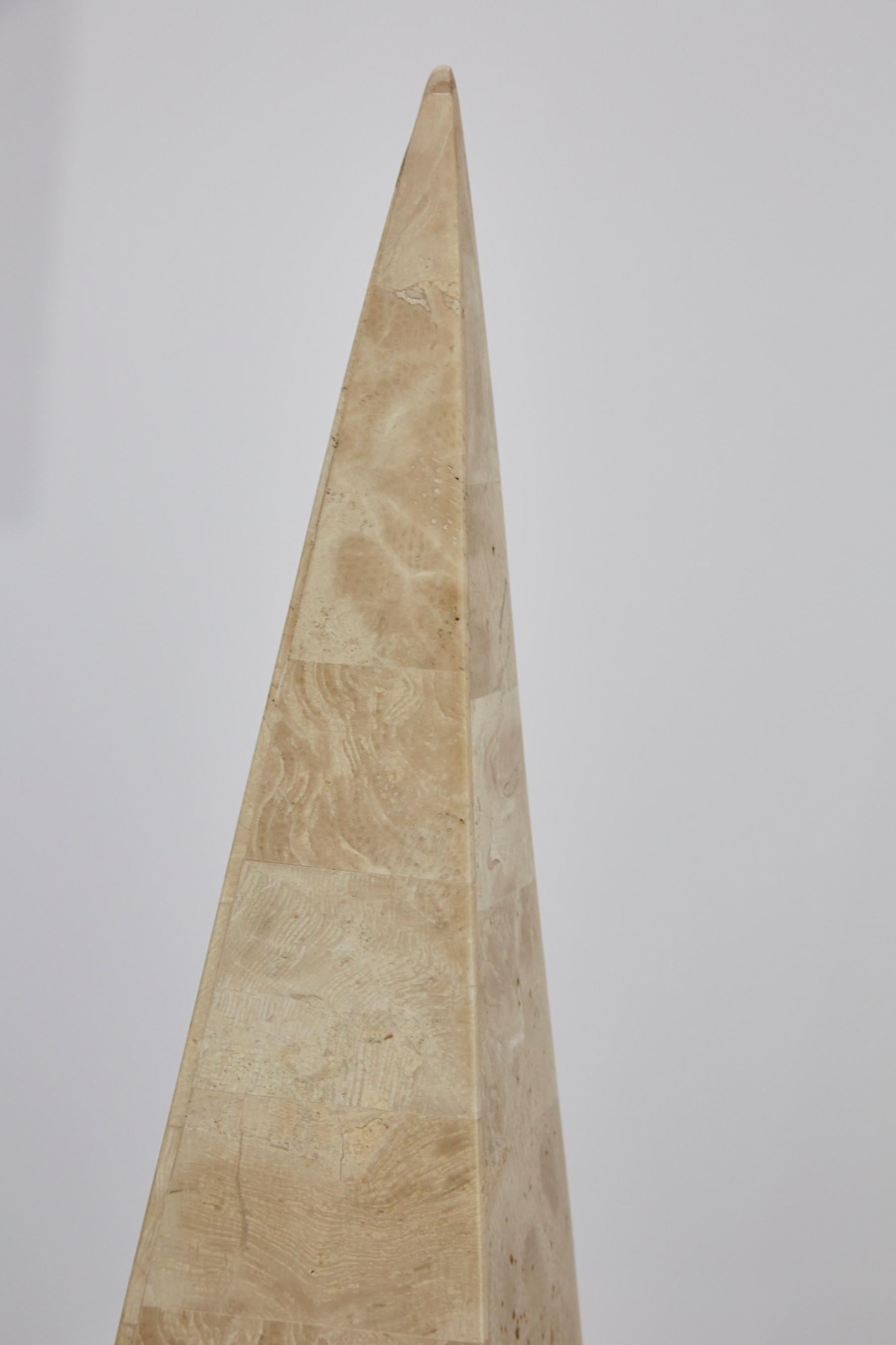 Tall 32 in. Tessellated Stone Obelisk, 1990s For Sale 5