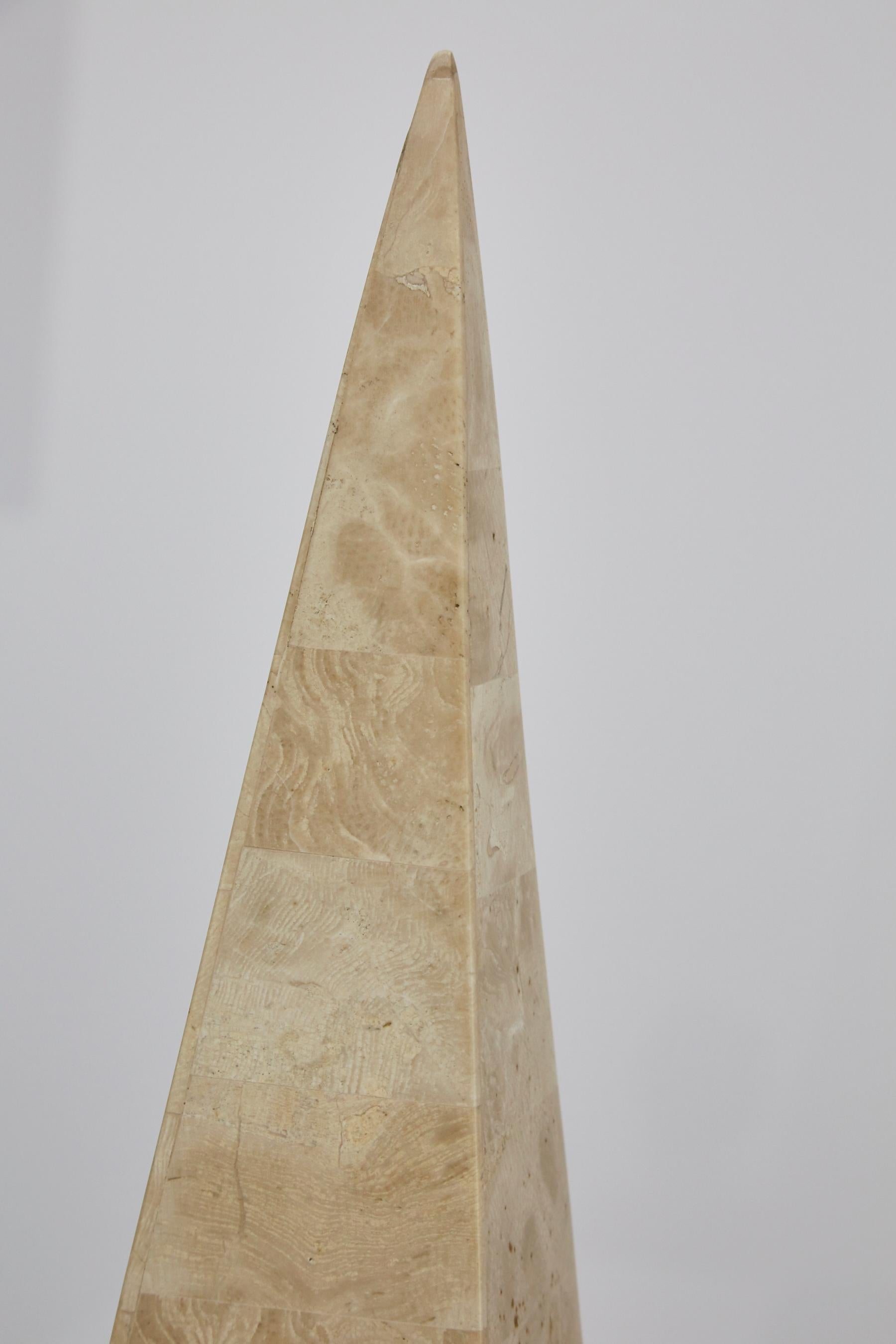 Tall 32 in. Tessellated Stone Obelisk, 1990s For Sale 6