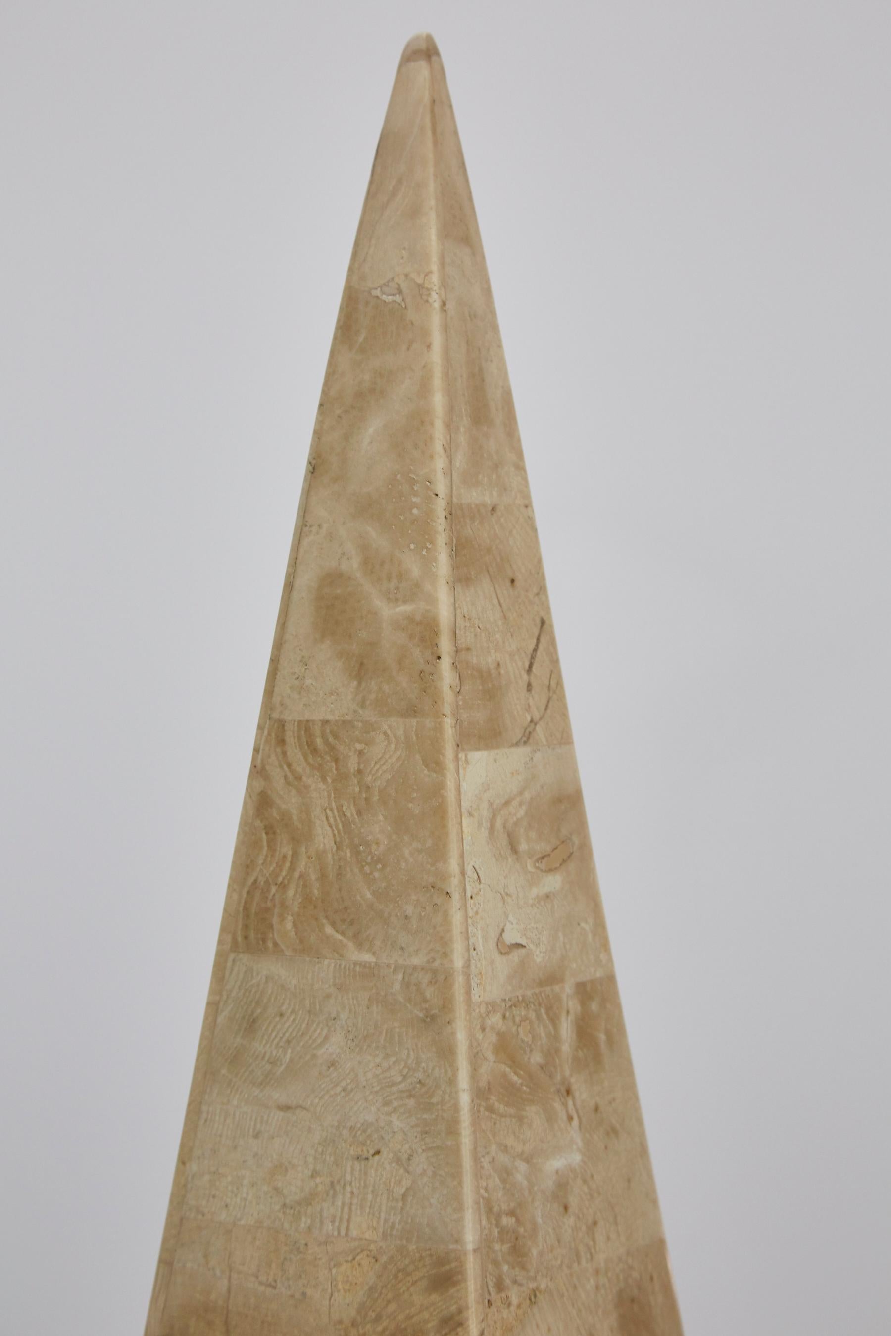 Tall 32 in. Tessellated Stone Obelisk, 1990s For Sale 7