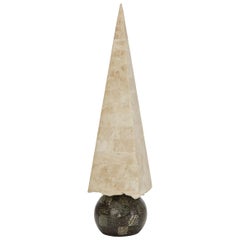 Tall 32 in. Tessellated Stone Obelisk, 1990s