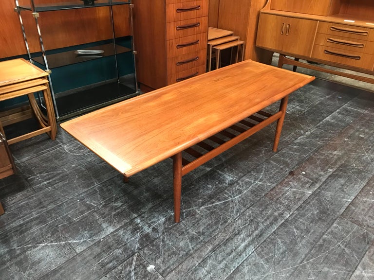 Tall Danish Midcentury Teak Coffee Table by Grete Jalk for Glostrup For