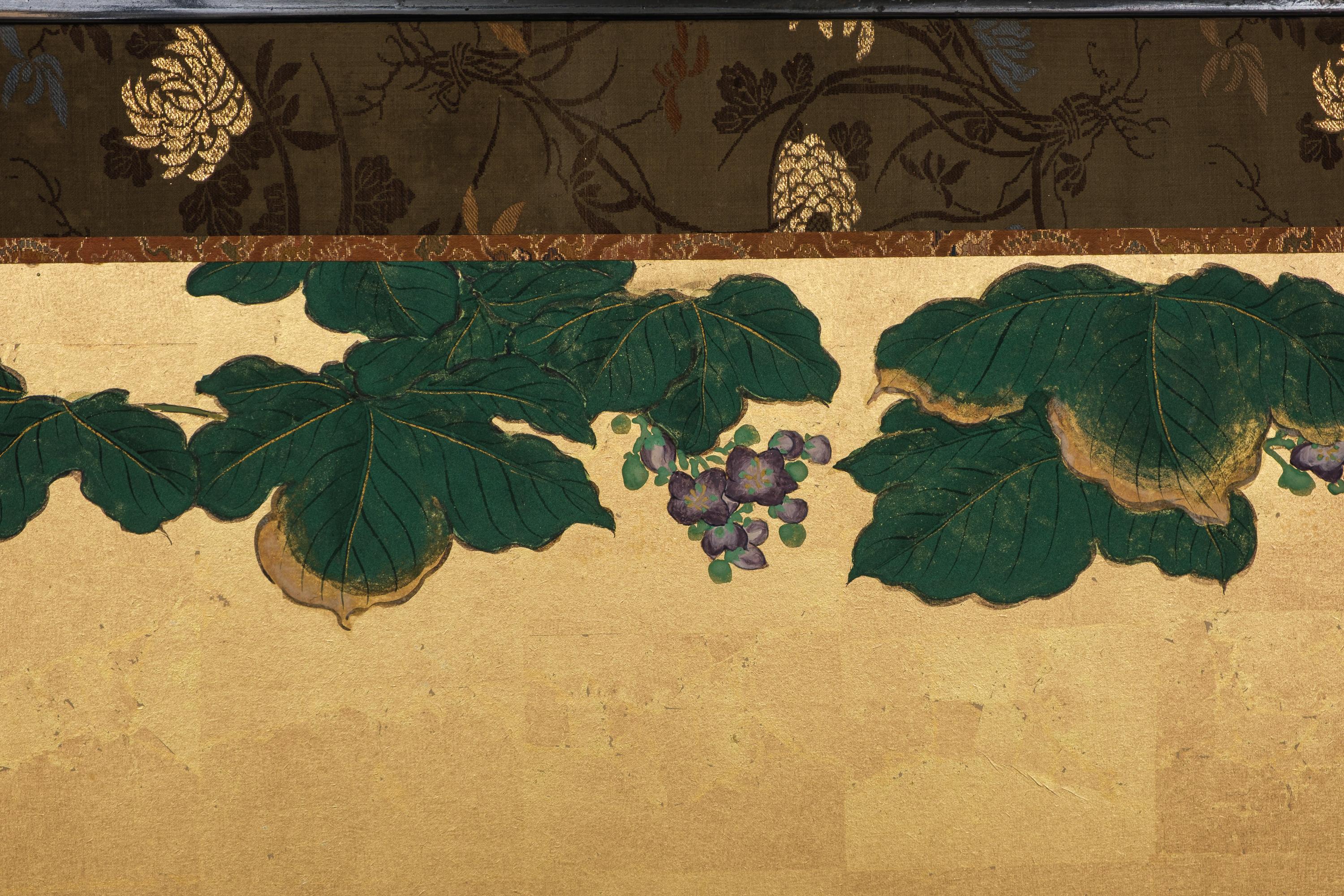 Tall 6-panel byôbu with phoenixes attributed to Kanô Isen’in Naganobu For Sale 8