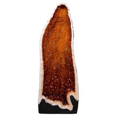 Tall AAA Citrine Cathedral Geode with Golden-Orange Sparkly Druzy