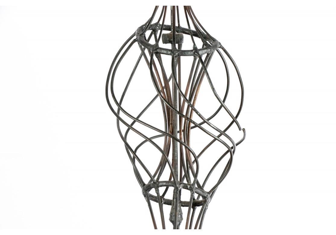 Tall Abstract Midcentury Iron Sculpture In Good Condition For Sale In Bridgeport, CT