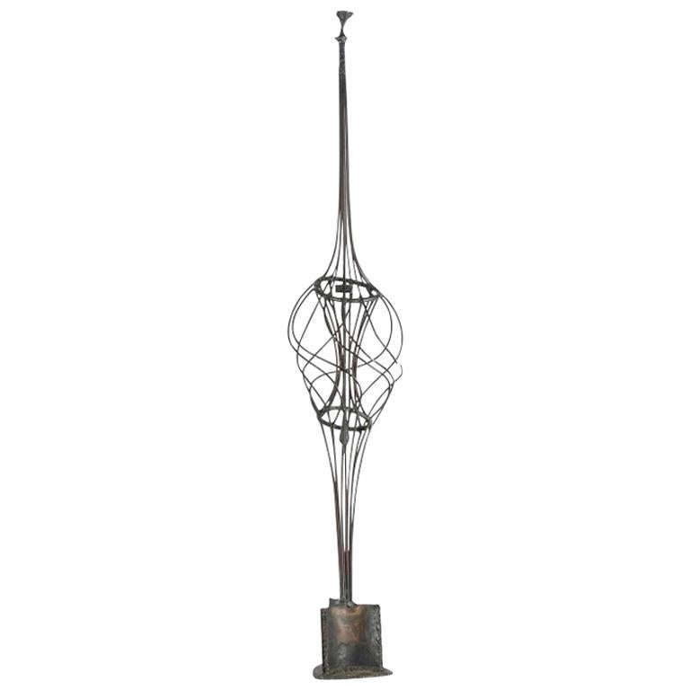 Tall Abstract Midcentury Iron Sculpture For Sale at 1stDibs
