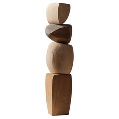 Tall Abstract Wood Totem by NONO Furniture Still Stand No116