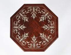 Tavolo alto Aesthetic Movement in peltro intarsiato