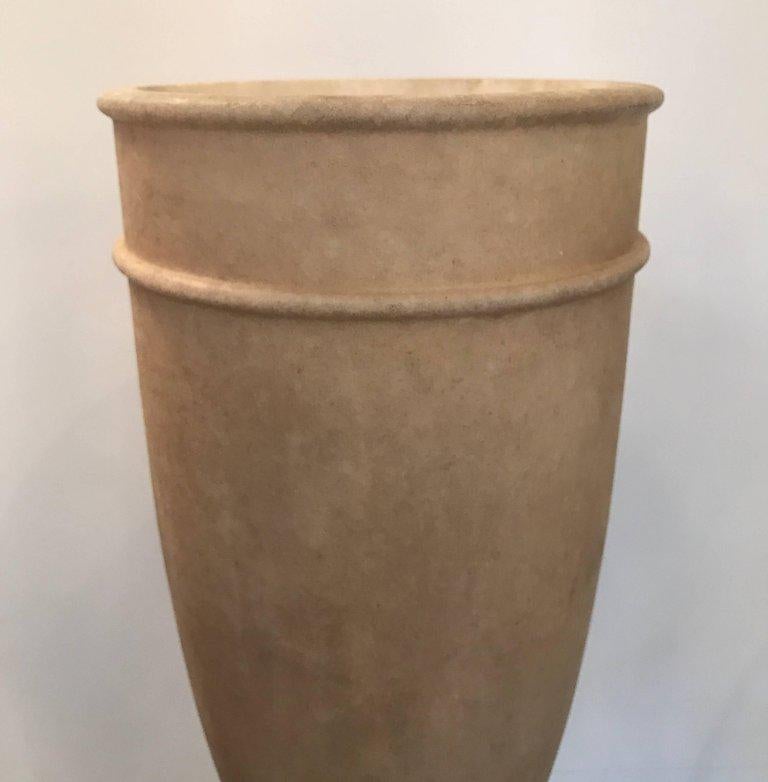 American Tall Alabaster and Bronze Tourchere Table Lamp