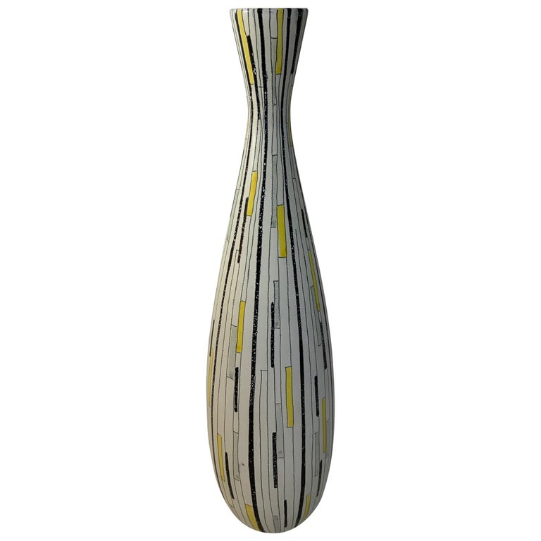 Tall Aldo Londi for Bitossi Patchwork Vase For Sale