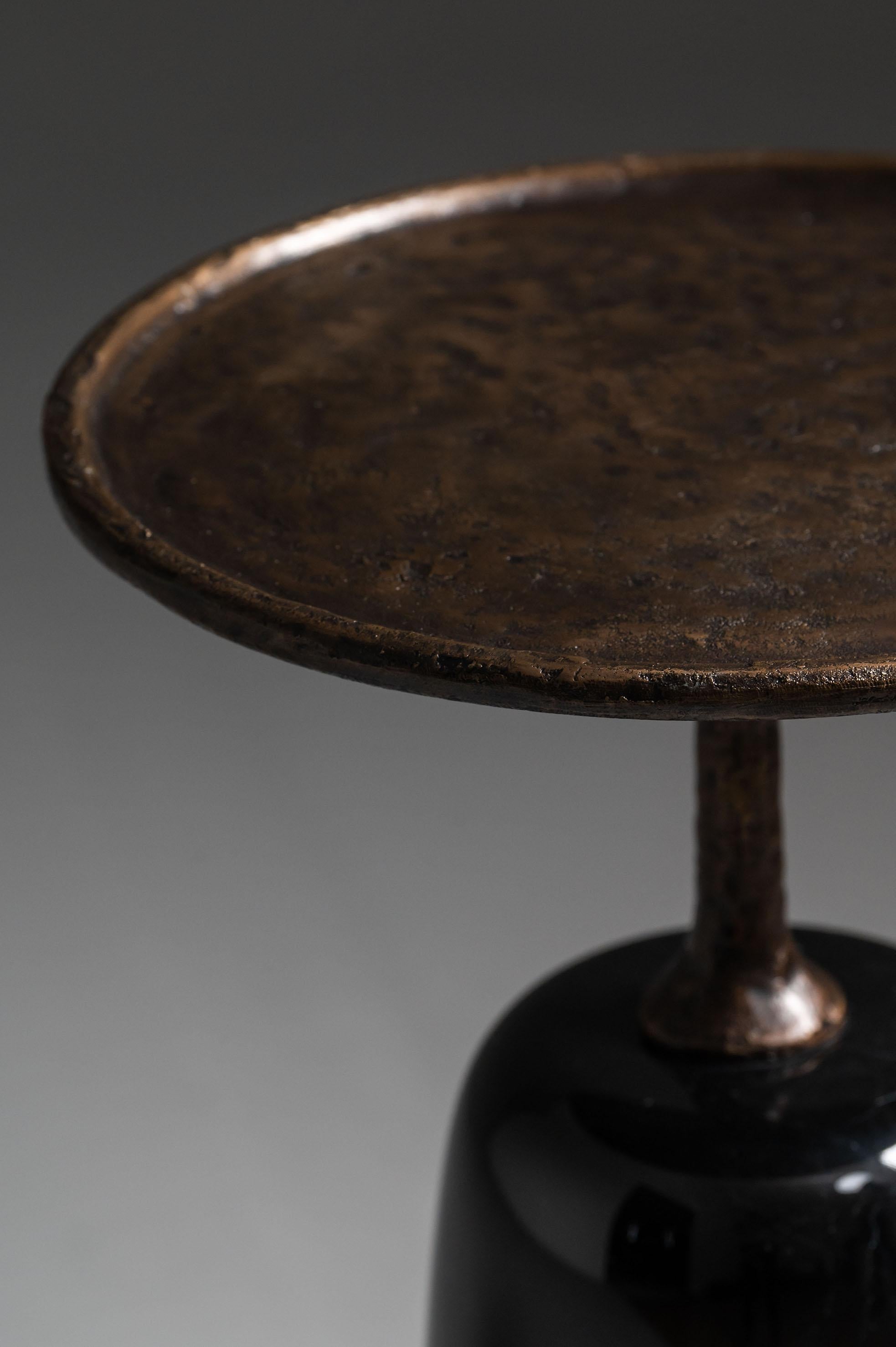 Tall Altai Side Table, Antique Gold Bronze & Black Marble, Elan Atelier IN STOCK 5