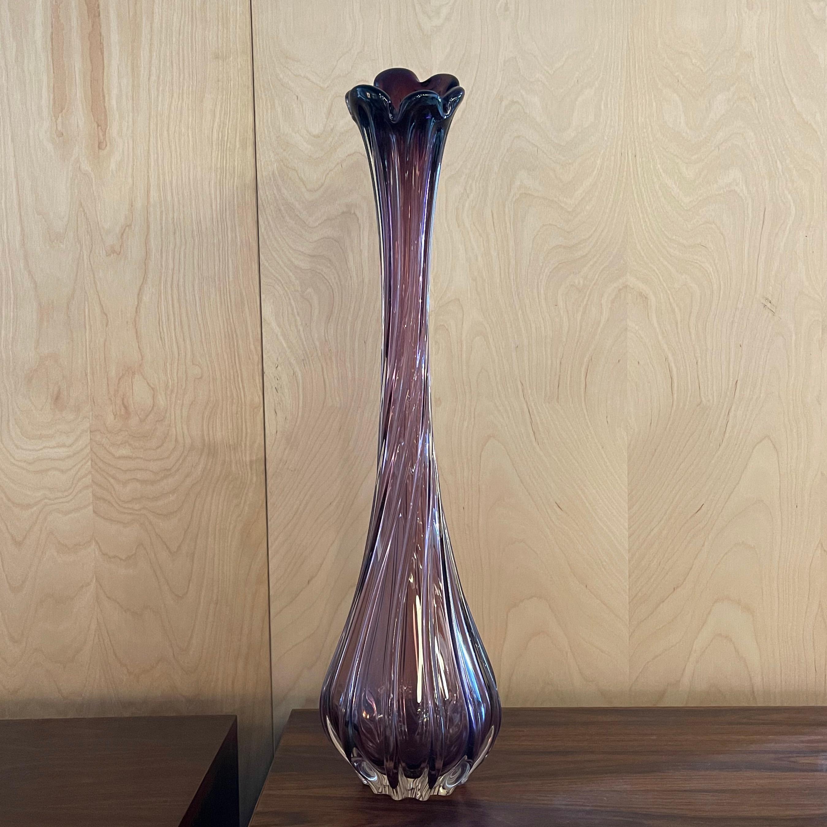 tall art glass vase