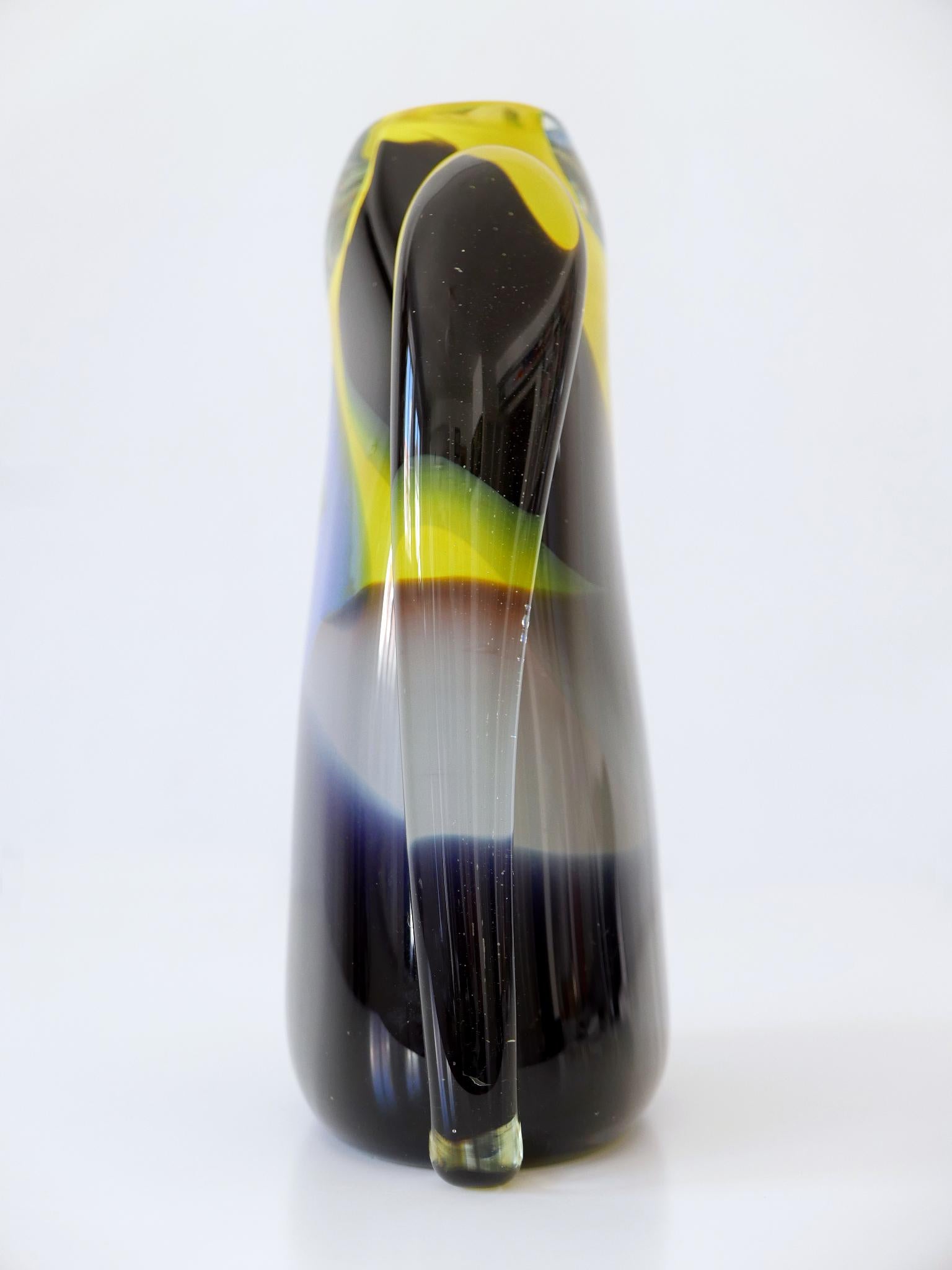 Tall and Decorative Murano Glass Vase Italy 1990s  For Sale 5
