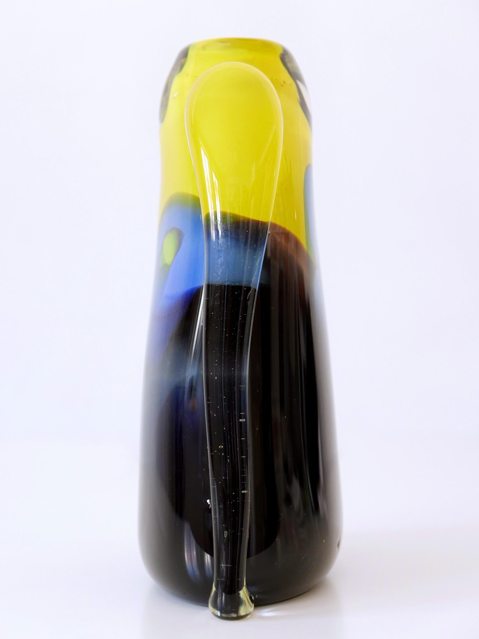 Tall and Decorative Murano Glass Vase Italy 1990s  For Sale 1