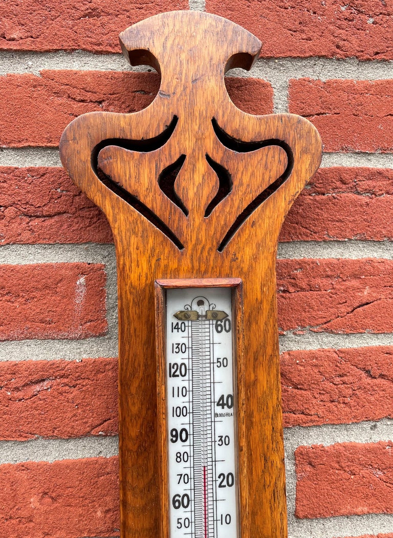 Tall and Fine Condition Antique English Carved Oak and Porcelain Wall ...