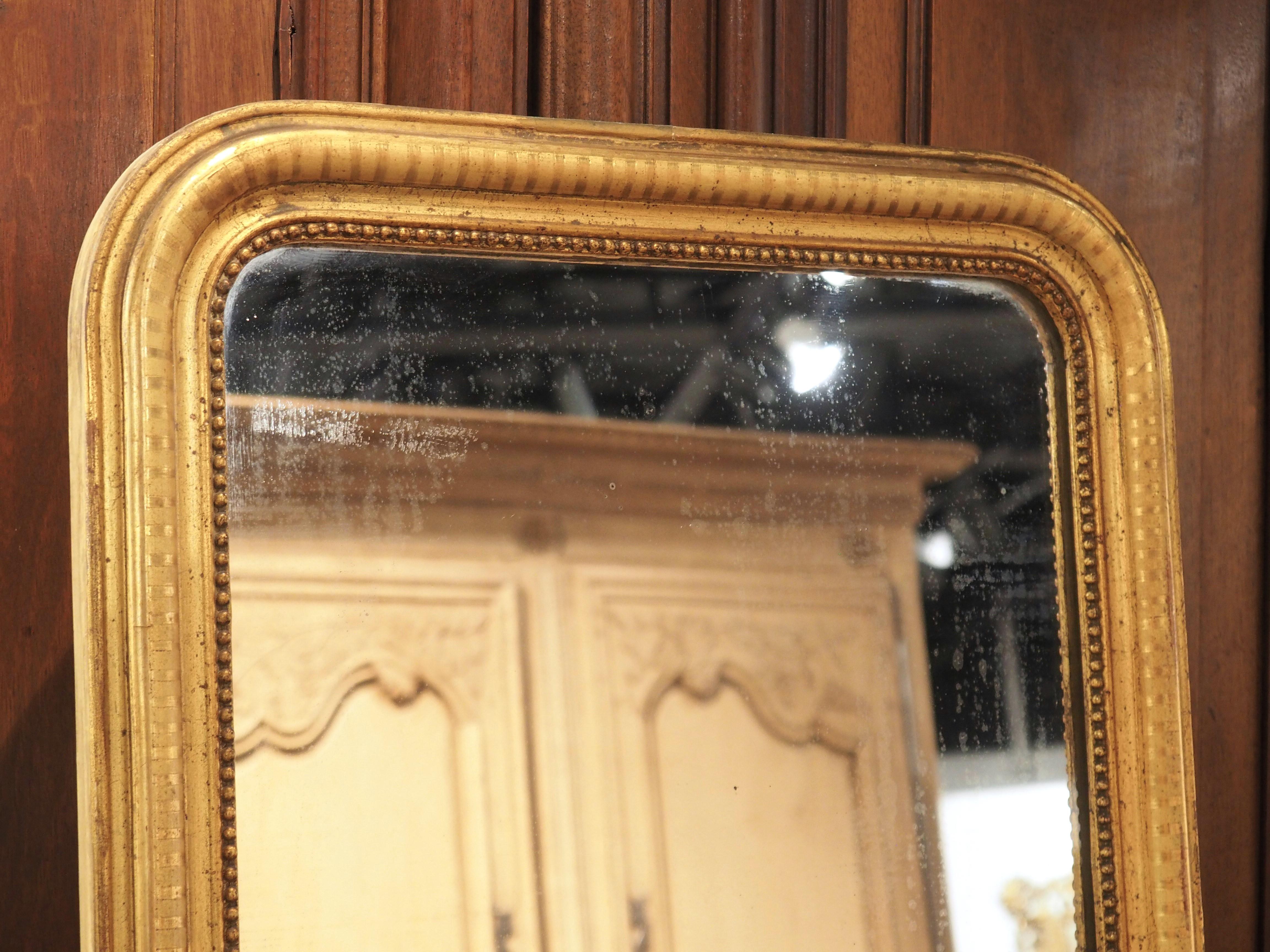 Tall and Narrow Antique French Louis Philippe Mirror, Circa 1840 In Good Condition In Dallas, TX