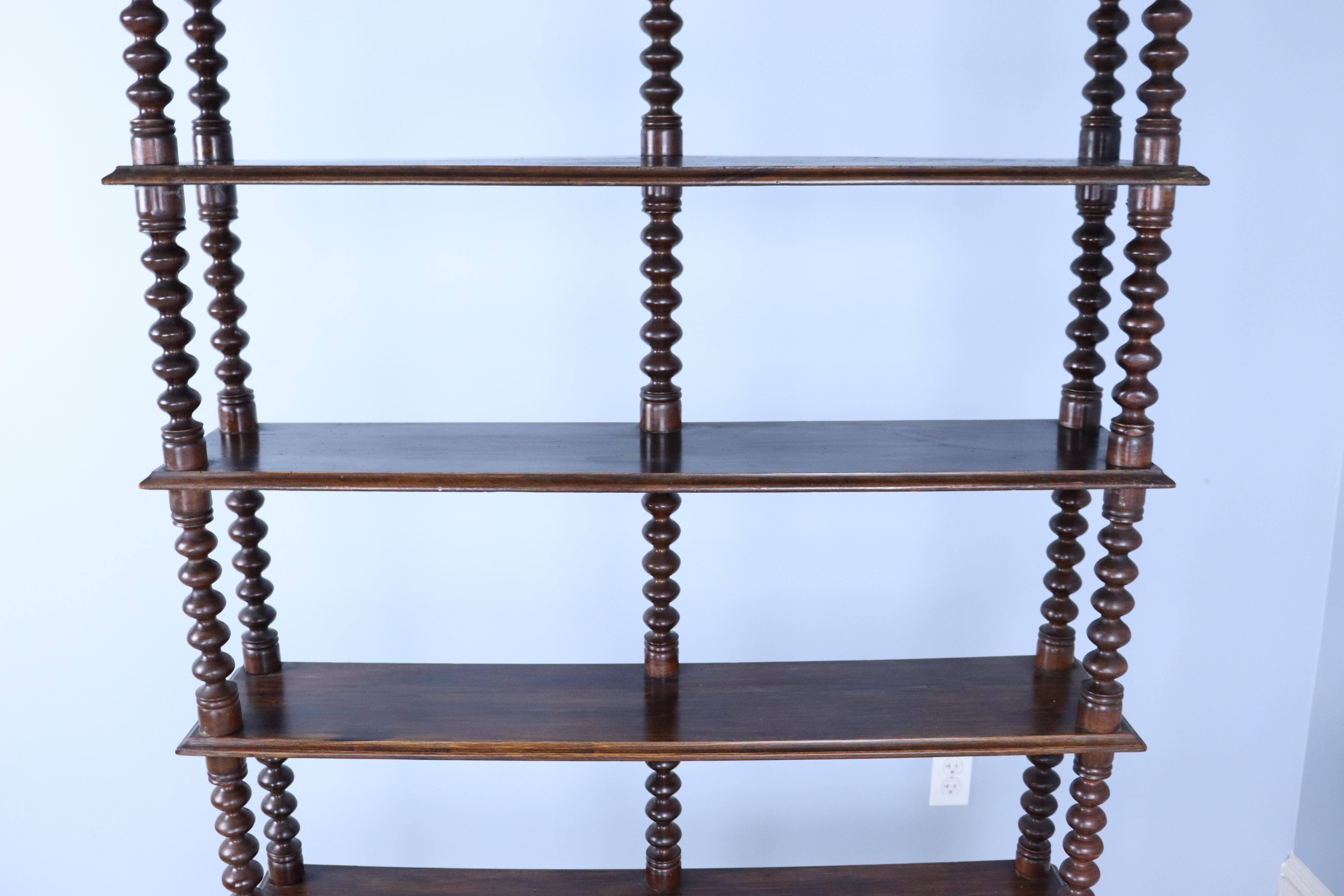 Tall and Narrow Bobbin Turned Bookcase In Good Condition In Port Chester, NY