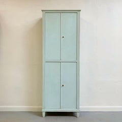 Tall and Narrow Painted Wooden Armoire, circa 1950, Italy.
