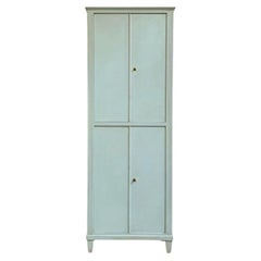 Tall and Narrow Painted Wooden Armoire, circa 1950, Italy.